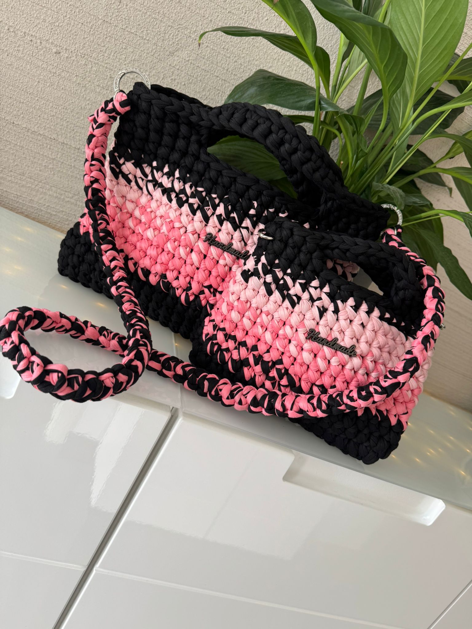 Set Schwarz Rosa 3 Teilig