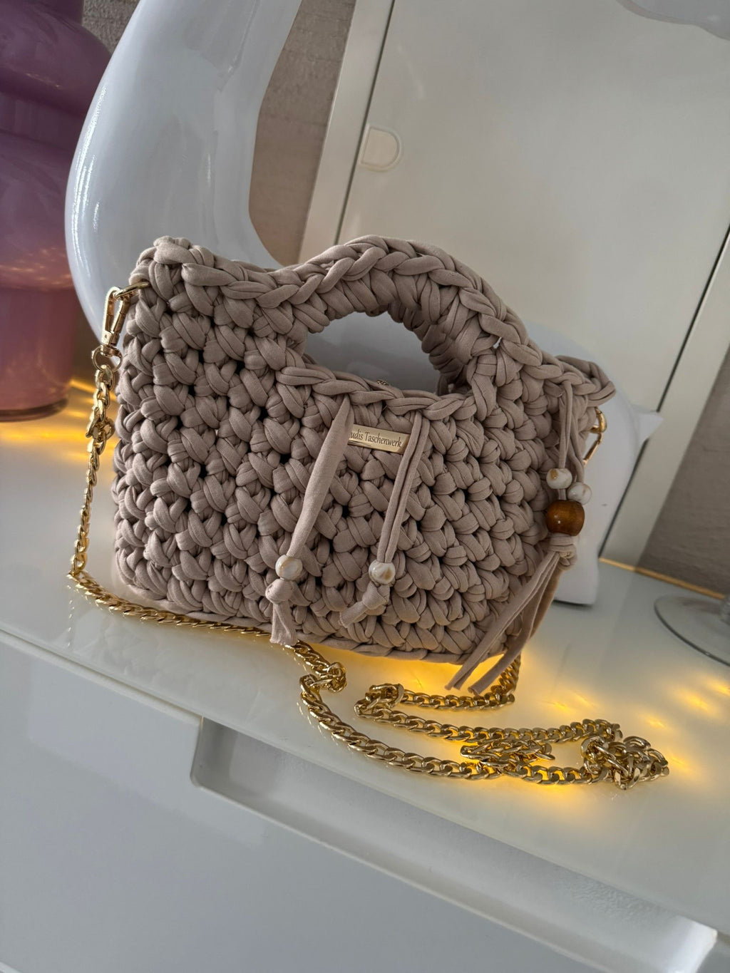 Tasche Hellbraun Groß