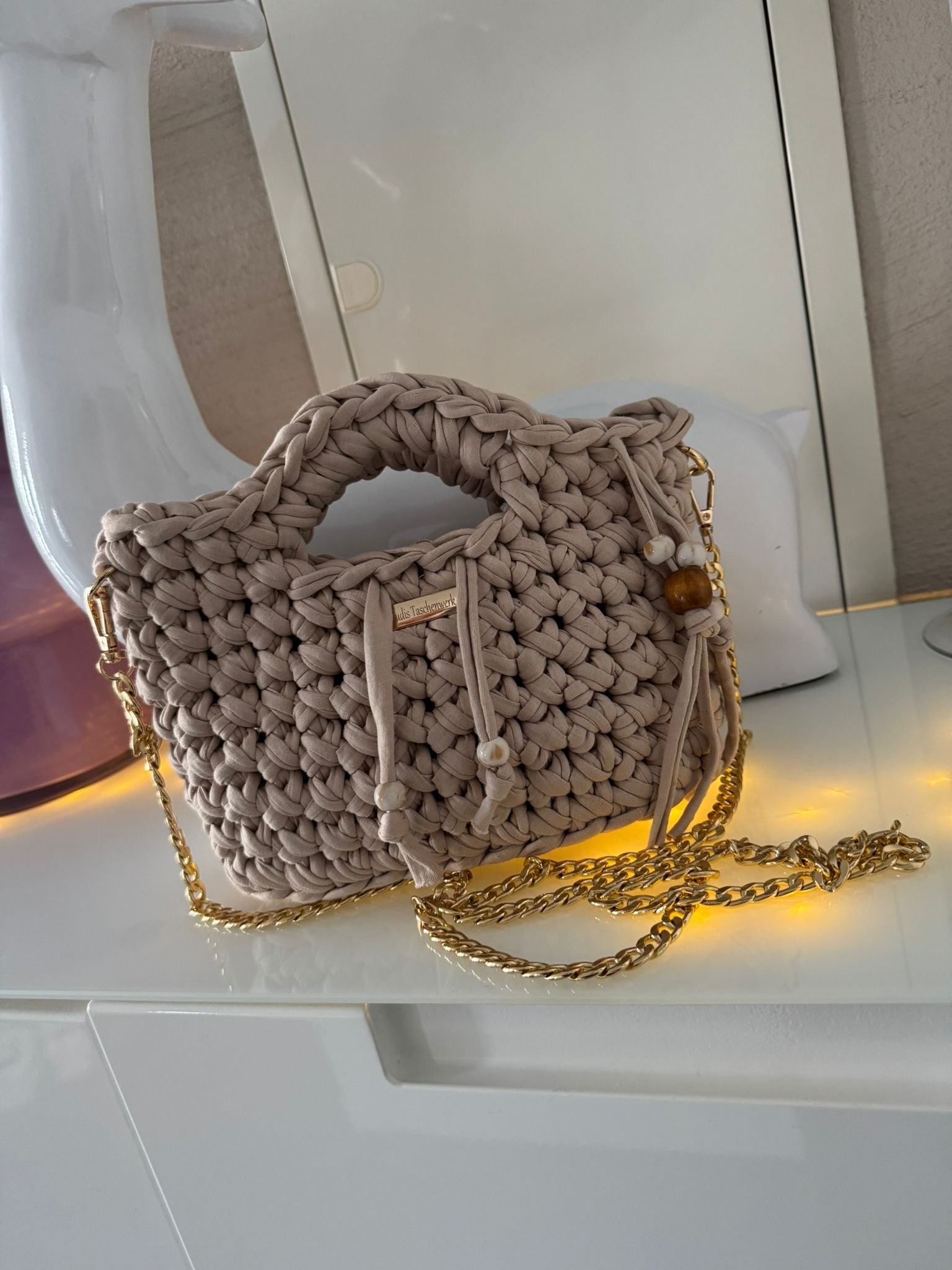 Tasche Hellbraun Groß