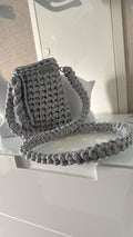 Handytasche Grau mit  Glitzerfaden