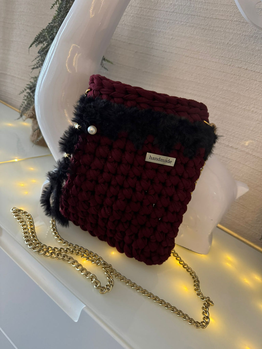 Handytasche Rot Kunstfell