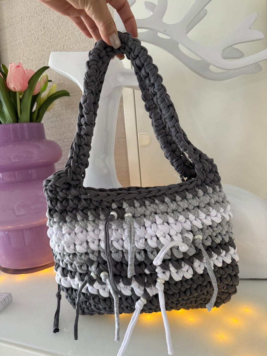 Tasche Grau-Weiß