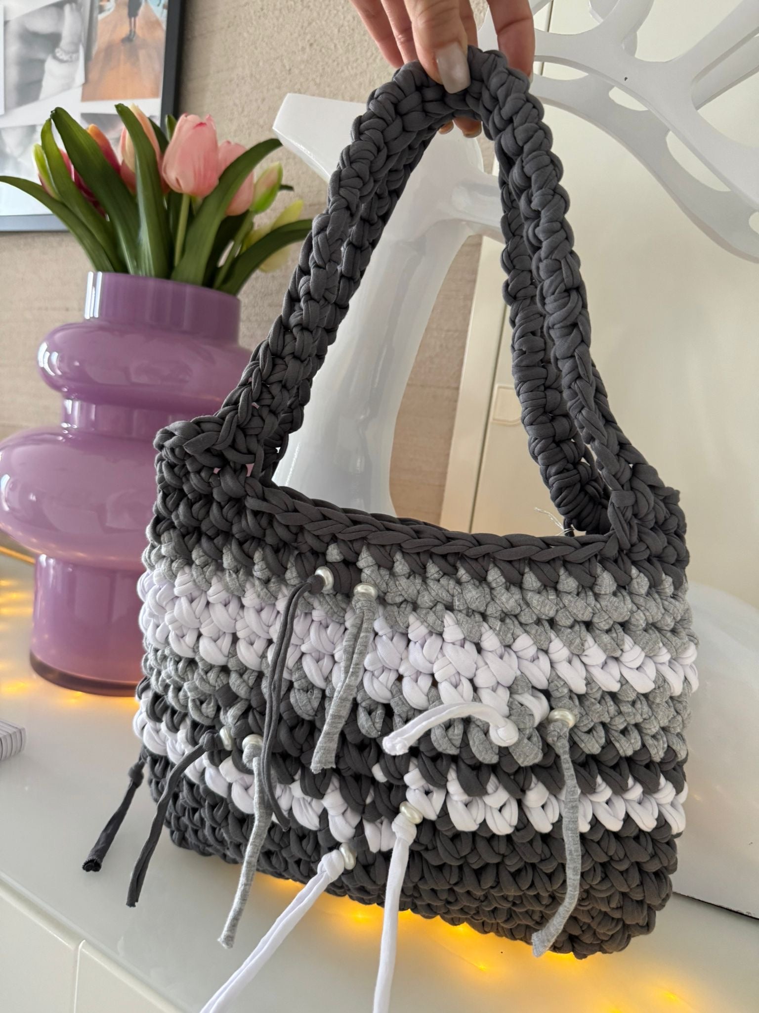Tasche Grau-Weiß