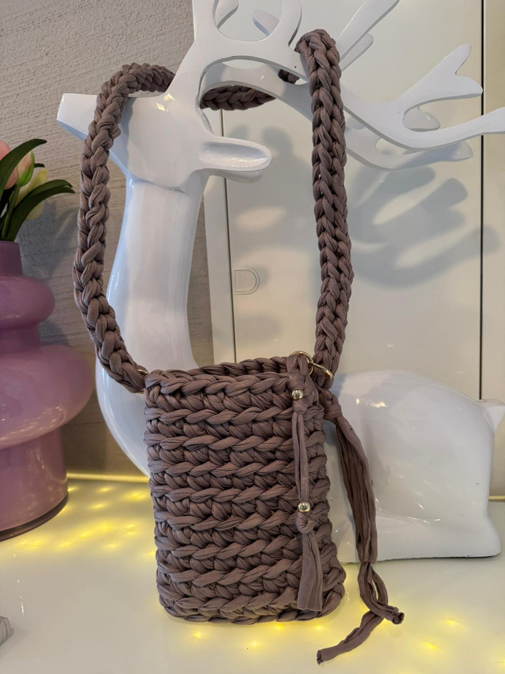Handytasche Braun Kordel