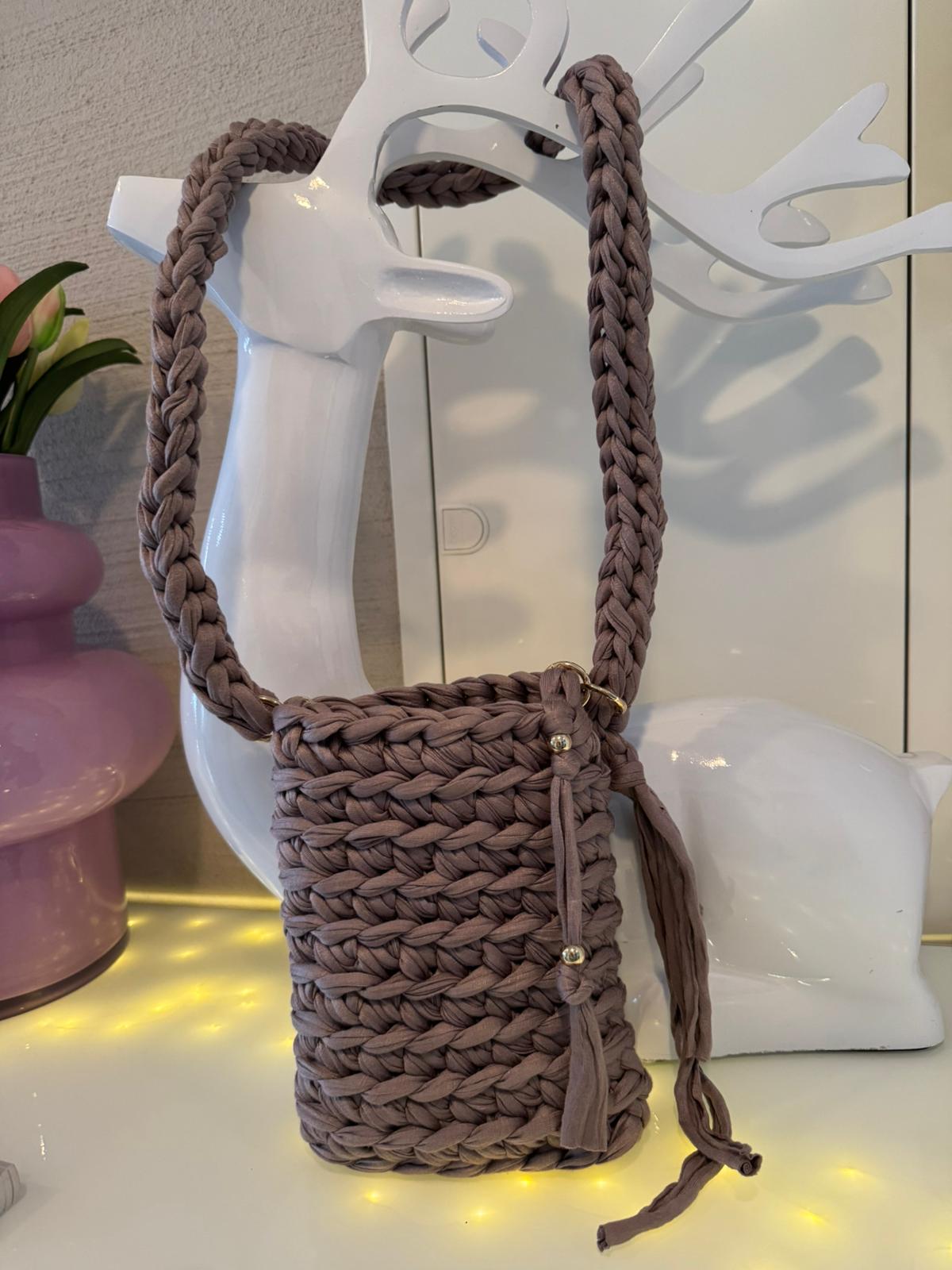 Handytasche Braun Kordel