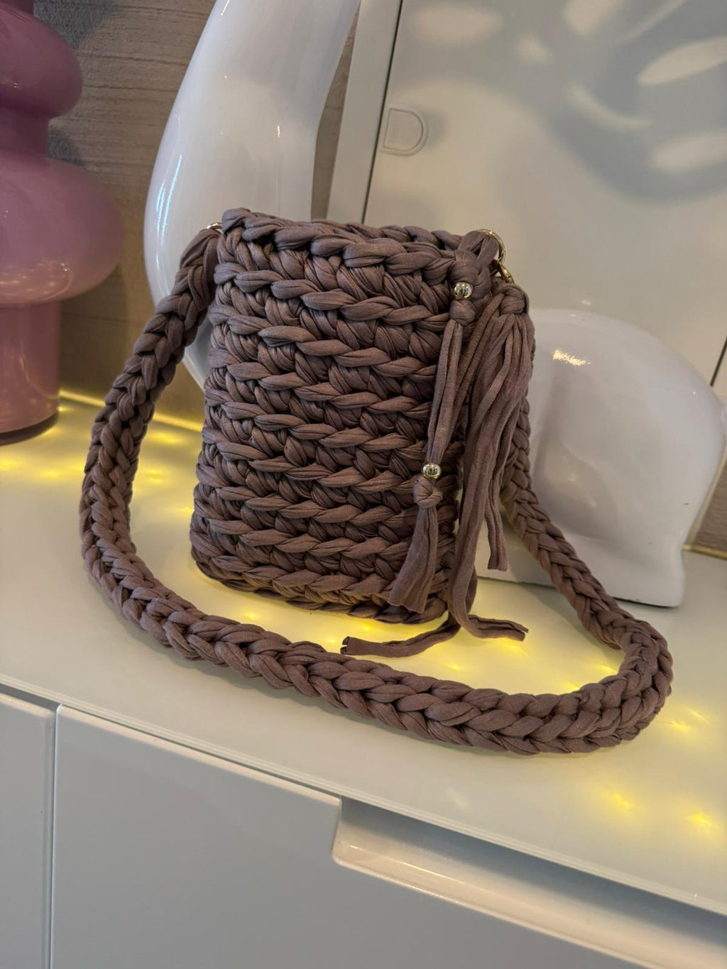 Handytasche Braun Kordel