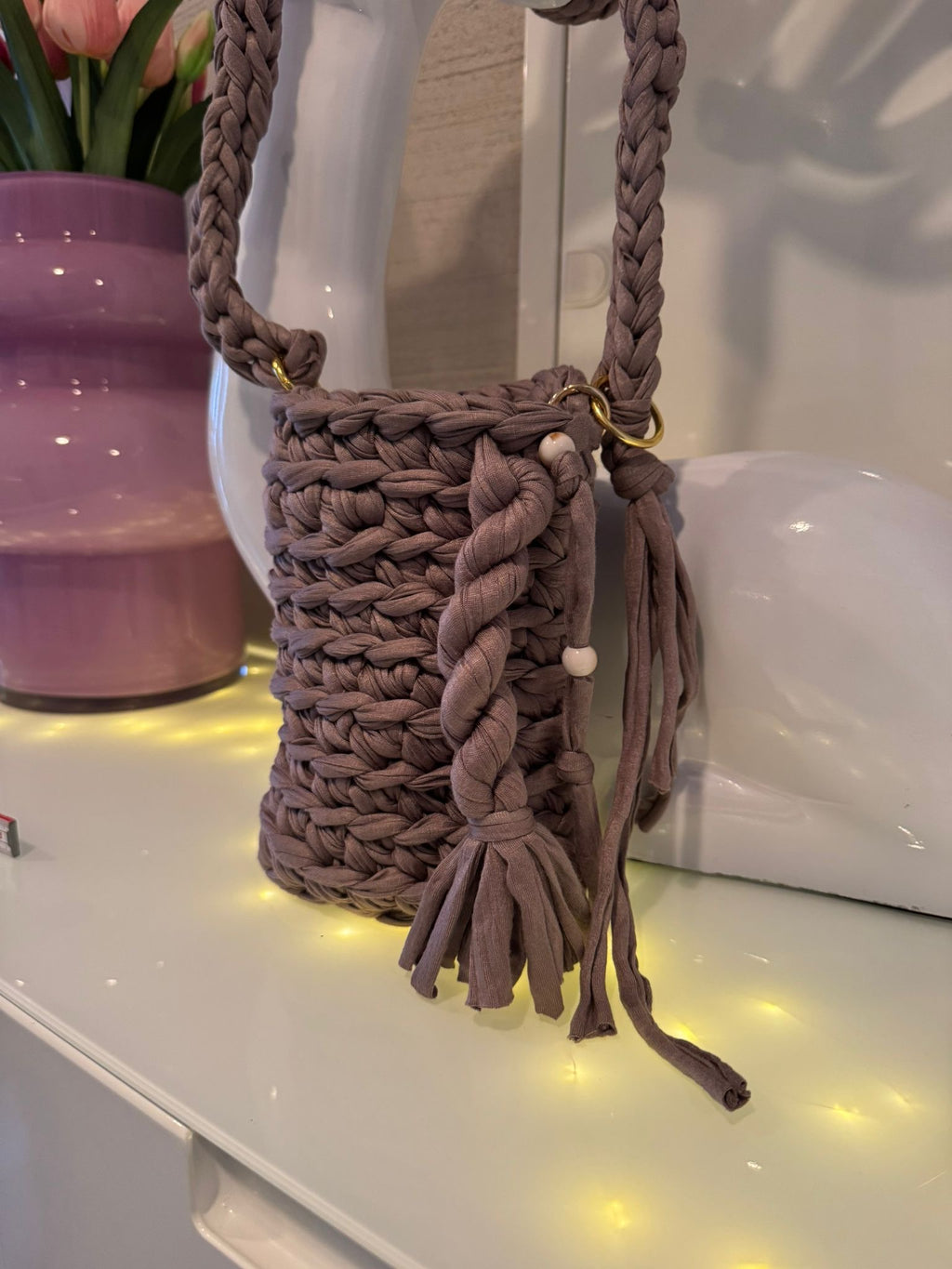 Handytasche Braun Kordel