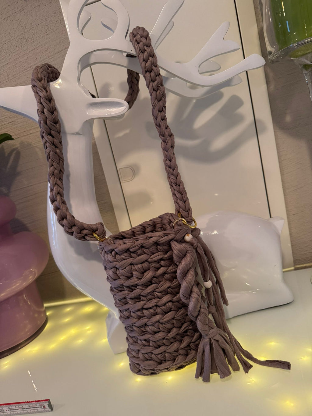 Handytasche Braun Kordel