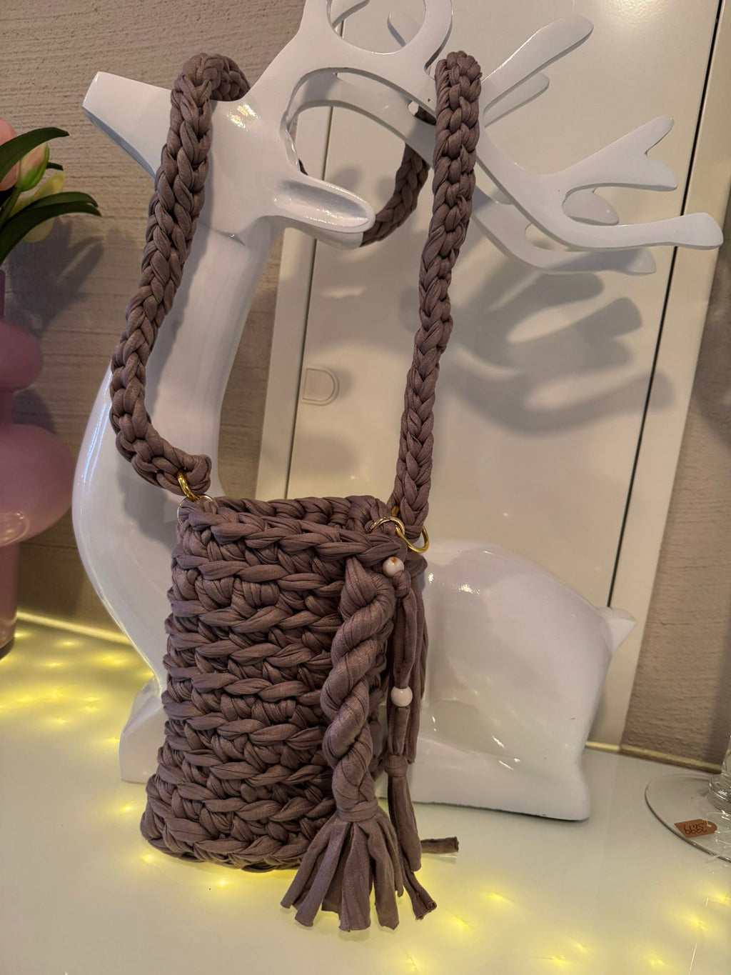 Handytasche Braun Kordel