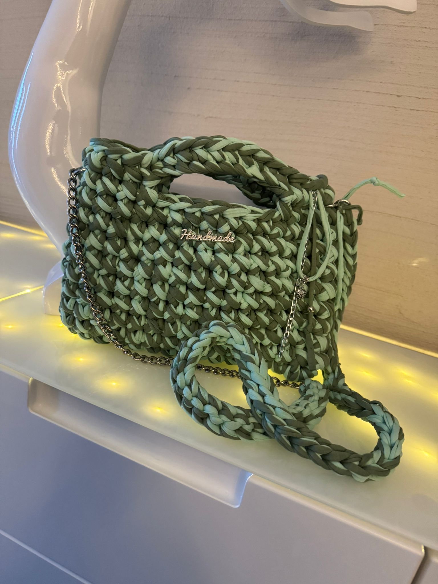 Tasche Grün gestreift